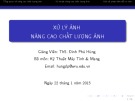 Bài giảng Xử lý ảnh: Bài 2 & 3 - ThS. Đinh Phú Hùng