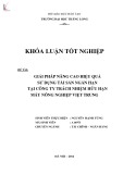 Khóa luận tốt nghiệp chuyên ngành Tài chính Ngân hàng: Giải pháp nâng cao hiệu quả sử dụng tài sản ngắn hạn tại Công ty TNHH Máy Nông nghiệp Việt Trung