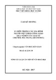 Tóm tắt Luận án Tiến sĩ Văn hóa học: Ly hôn trong các gia đình người Việt theo Công giáo (qua nghiên cứu Giáo xứ Chợ mới, Nha Trang, Khánh Hòa)