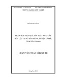 Luận văn Thạc sĩ Kinh tế: Phân tích hiệu quả sản xuất xoài cát Hòa Lộc tại xã Hòa Hưng, huyện Cái Bè, tỉnh Tiền Giang