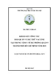 Luận văn Dược sĩ Chuyên khoa cấp I: Khảo sát công tác bảo quản dự trữ Vaccine tại Trung tâm y tế dự phòng quận 9 thành phố Hồ chí Minh năm 2015