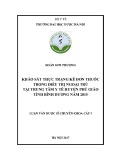 Luận văn Dược sĩ Chuyên khoa cấp I: Khảo sát thực trạng kê đơn thuốc trong điều trị ngoại trú tại Trung tâm Y tế huyện Phú Giáo tỉnh Bình Dương năm 2015