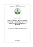 Luận văn tốt nghiệp Dược sĩ chuyên khoa cấp I: Phân tích thực trạng kiểm tra chất lượng thuốc tại Trung tâm Kiểm nghiệm tỉnh Đồng Nai năm 2015