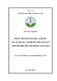 Luận văn tốt nghiệp Dược sĩ chuyên khoa cấp I: Phân tích danh mục thuốc đã sử dụng tại Bệnh viện Quận 9 thành phố Hồ Chí Minh năm 2015