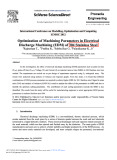 Optimization of machining parameters in Electrical Discharge Machining (EDM) of 304 stainless steel