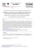 Application of Artificial bee Colony Algorithm for Optimization of MRR and Surface Roughness in EDM of EN31 tool steel