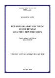 Tóm tắt luận văn Thạc sỹ Luật học: Hợp đồng mua bán nhà thuộc sở hữu tư nhân