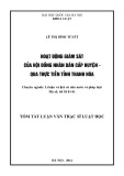 Tóm tắt luận văn Thạc sĩ Luật học: Hoạt động giám sát của Hội đồng nhân dân cấp huyện qua thực tiễn tỉnh Thanh Hóa