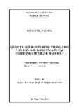 Tóm tắt luận văn Thạc sĩ Quản trị kinh doanh: Quản trị rủi ro tín dụng trong cho vay đảm bảo bằng tài sản tại Agribank Chi Nhánh Hải Châu