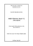 Tóm tắt luận văn Thạc sĩ Khoa học: Phép tính ma trận và ứng dụng