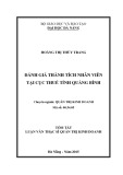 Tóm tắt luận văn Thạc sĩ Quản trị kinh doanh: Đánh giá thành tích nhân viên tại Cục thuế tỉnh Quảng Bình