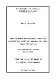 Tóm tắt luận văn Thạc sĩ Tài chính ngân hàng: Phân tích tình hình kiểm soát chi ngân sách thường xuyên qua Kho bạc nhà nước thành phố Đà Nẵng