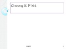 Bài giảng Kỹ thuật lập trình - Chương 9: Files