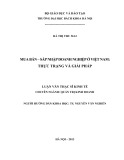 Luận văn Thạc sĩ Kinh tế: Mua bán – sáp nhập doanh nghiệp ở Việt Nam - Thực trạng và giải pháp