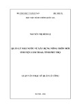 Luận văn Thạc sĩ Quản lý công: Quản lý nhà nước về xây dựng nông thôn mới ở huyện Lâm Thao, tỉnh Phú Thọ