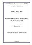 Tóm tắt luận văn thạc sĩ Quản lý công: Thanh tra chuyên ngành trong lĩnh vực nội vụ ở tỉnh Nam Định