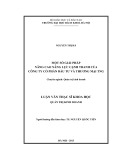 Luận văn Thạc sĩ Khoa học: Một số giải pháp nâng cao năng lực cạnh tranh của Công ty cổ phần Đầu tư và Thương mại TNG