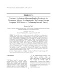 Teachers’ Evaluation of primary English textbooks for Vietnamese schools developed under the National foreign language 2020 project: A preliminary internal survey