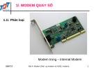 Bài giảng Thiết bị và cáp viễn thông - Bài 4: Modem quay số