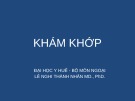 Bài giảng khám khớp - Đại học Y Huế