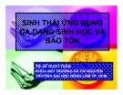 Bài giảng Sinh thái ứng dụng đa dạng sinh học và bảo tồn: Chương 1 - Hệ sinh thái và ứng dụng