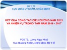 Báo cáo: Kết quả công tác điều dưỡng năm 2015 và nhiệm vụ trọng tâm năm 2016-2017