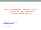 Báo cáo Chính sách tỷ giá và chính sách tiền tệ của các nước đang phát triển ở Châu Á Thái Bình Dương