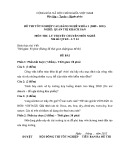 Đề thi tốt nghiệp cao đẳng nghề khoá 3 nghề Quản trị khách sạn môn Lý thuyết nghề - Mã đề thi: QTKS - LT24
