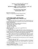 Đề thi tốt nghiệp cao đẳng nghề khoá 3 (2009 - 2012) nghề Quản trị khách sạn môn Thực hành nghề - Mã đề thi: QTKS - TH33