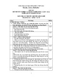 Đáp án đề thi tốt nghiệp cao đẳng nghề khoá 3 (2009 - 2012) nghề Quản trị khách sạn môn Lý thuyết chuyên môn nghề - Mã đề thi: DA QTKS - LT05