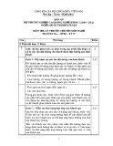 Đáp án đề thi tốt nghiệp cao đẳng nghề khoá 3 (2009 - 2012) nghề Quản trị khách sạn môn Lý thuyết chuyên môn nghề - Mã đề thi: DA QTKS - LT27