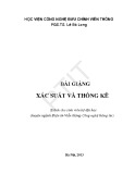 Bài giảng Xác suất và thống kê - PGS.TS. Lê Bá Long