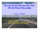 Báo cáo kết quả thực tập: Giáo trình môn hệ thống nông nghiệp