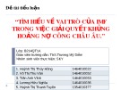 Tiểu luận nhóm: Tìm hiểu về vai trò của IMF trong việc giải quyết khủng hoảng nợ công Châu Âu