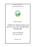 Luận văn thạc sĩ: Nghiên cứu chuỗi giá trị lúa gạo đặc sản vùng lòng chảo Điện Biên, tỉnh Điện Biên