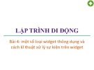 Bài giảng Lập trình di động: Bài 4 - Trương Xuân Nam