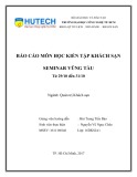 Báo cáo môn học Kiến tập khách sạn Seminar Vũng Tàu