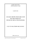 Luận văn thạc sĩ Khoa học giáo dục: Xây dựng trường trung học cơ sở đạt chuẩn quốc gia ở huyện Hà Trung, tỉnh Thanh Hoá”