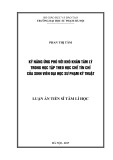 Luận án Tiến sĩ Tâm lý học: Kỹ năng ứng phó với khó khăn tâm lý trong học tập theo học chế tín chỉ của sinh viên đại học sư phạm kỹ thuật