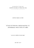 Luận án Tiến sĩ Toán học: Về một số phương trình elliptic và hyperbolic phi tuyến suy biến