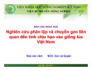 Báo cáo khoa học: Nghiên cứu phân lập và chuyển gen lúa liên quan đến tính chịu hạn vào giống lúa Việt Nam