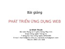 Bài giảng Phát triển ứng dụng web: Bài 3 - Lê Đình Thanh