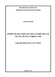 Luận án Tiến sĩ Vật lý kỹ thuật: Nghiên cứu đặc trưng cấu trúc và động học của các vật liệu SiO2 và MgSiO3 lỏng