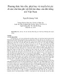 Tóm tắt Luận văn Thạc sĩ: Phương thức bảo tồn, phát huy và truyền bá các di sản văn hóa phi vật thể âm nhạc của đài tiếng nói Việt Nam