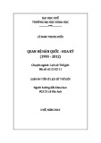 Luận án tiến sĩ Lịch sử thế giới: Quan hệ Hàn quốc - Hoa Kỳ