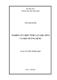 Luận án tiến sĩ Hóa học: Nghiên cứu biến tính vật liệu ZIF-8 và một số ứng dụng