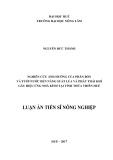 Luận án tiến sĩ Nông nghiệp: Nghiên cứu ảnh hưởng của phân bón và tưới nước đến năng suất lúa và phát thải khí gây hiệu ứng nhà kính tại tỉnh Thừa Thiên Huế