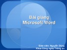 Bài giảng Chương 3: Microsoft Word - Nguyễn Dũng