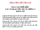 Báo cáo Phổ biến các nghị quyết Trung ương 5 khoá XII