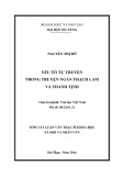 Tóm tắt Luận văn Thạc sỹ ngành Văn học Việt Nam: Yếu tố tự truyện trong truyện ngắn Thạch lam và Thanh Tịnh